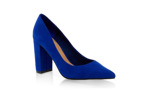 Pointed Toe Block Heel Pumps