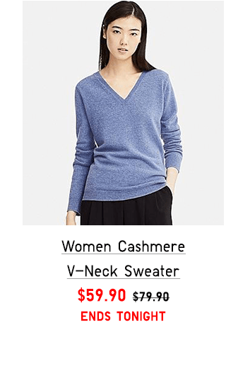 WOMEN CASHMERE V-NECK SWEATER $59.90