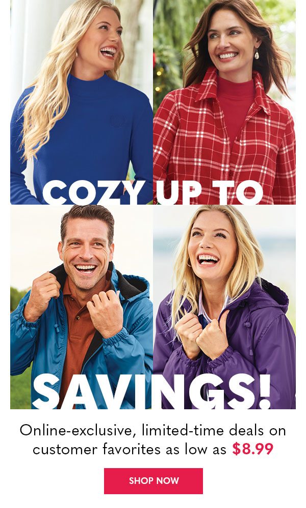 Cozy up to savings as low as $8.99