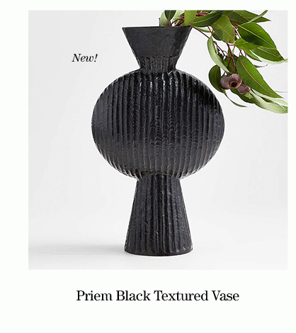 Priem Black Textured Vase