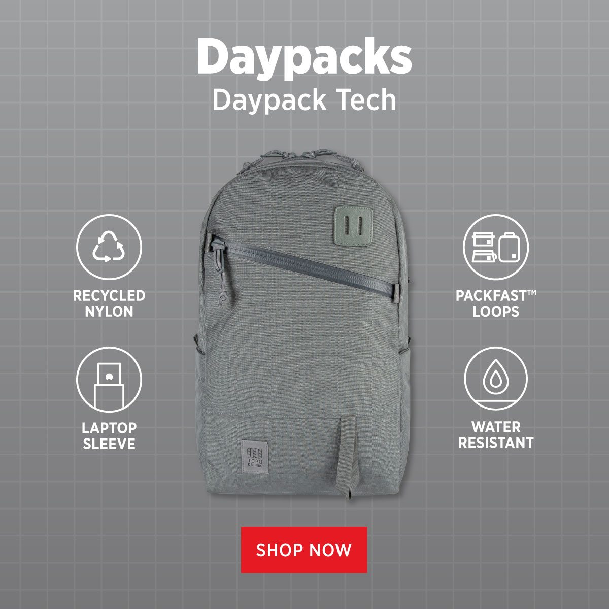 DAYPACKS - DAYPACK TECH IN CHARCOAL