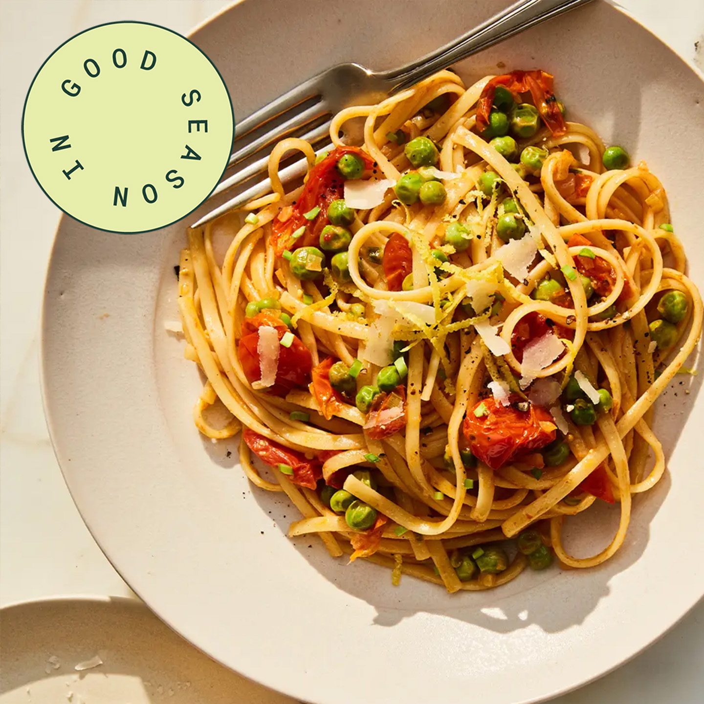 Linguine with Fresh Peas and Cherry Tomatoes