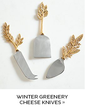 Winter Greenery Cheese Knives