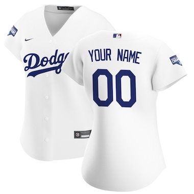 Los Angeles Dodgers Nike Women's 2020 World Series Champions Home Custom Replica Jersey - White