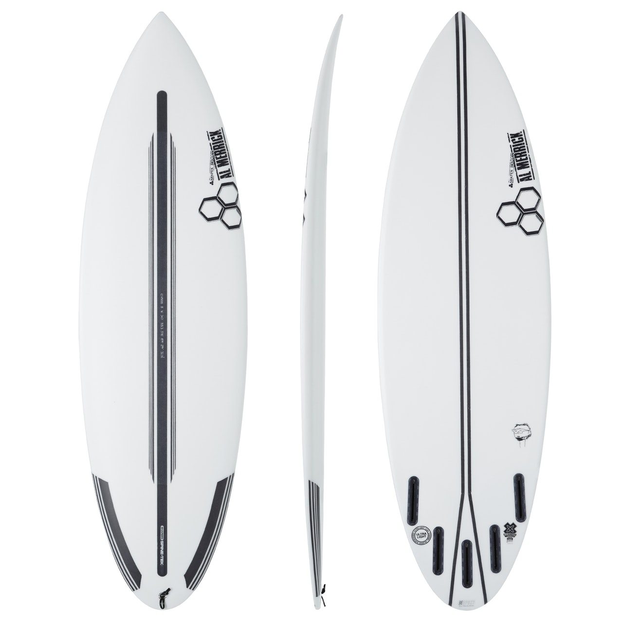 Channel Islands Neck Beard 3 Spine-tek Futures 5 Fin Surfboard - Clear