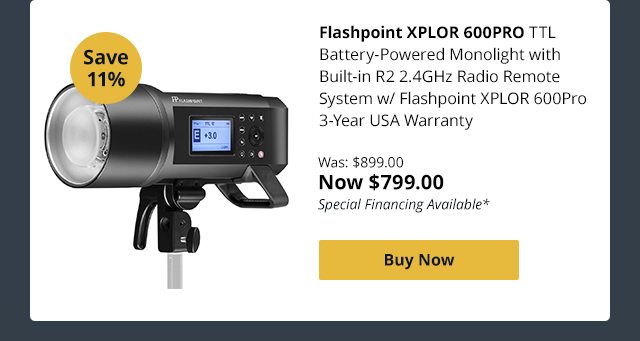 Flashpoint XPLOR 600PRO TTL Battery-Powered Monolight with Built-in R2 2.4GHz Radio Remote System Includes Flashpoint XPLOR 600Pro 3-Year USA Warranty