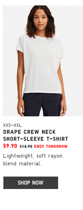 DRAPE CREW NECK SHORT-SLEEVE T-SHIRT $9.90 - SHOP NOW