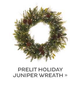 Prelit Holiday Juniper Wreath