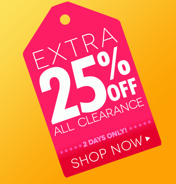 Extra 25% off all clearance