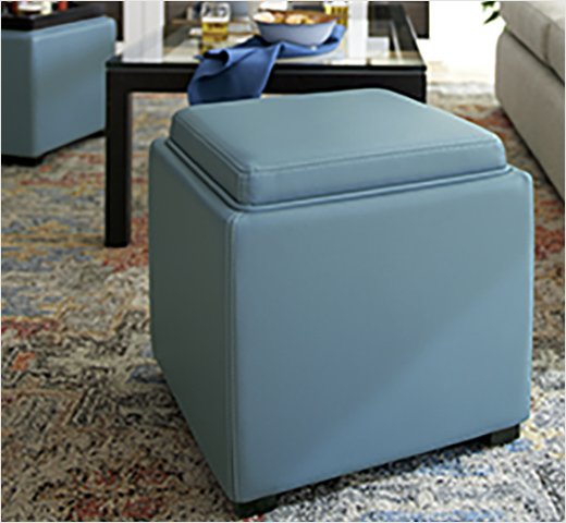 Stow Ocean 17 Leather Storage Ottoman