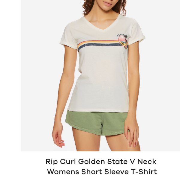 Rip Curl Golden State V Neck Womens Short Sleeve T-Shirt