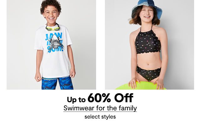 Up to 60% Off Swimwear for the family, select styles