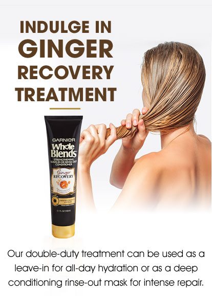 INDULGE IN GINGER RECOVERY TREATMENT - Our double-duty treatment can be used as a leave-in for all-day hydration or as a deep conditioning rinse-out mask for intense repair.