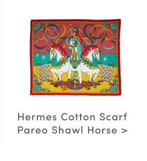 Hermes Cotton Scarf Pareo Shawl Horse