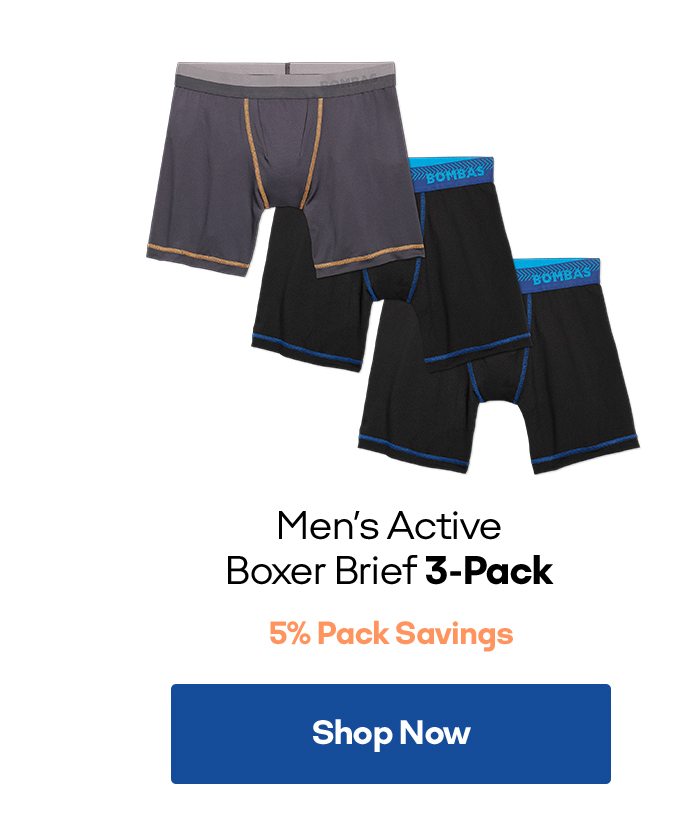 Men's Active Boxer Brief 3-Pack 5% Pack Savings Shop Now