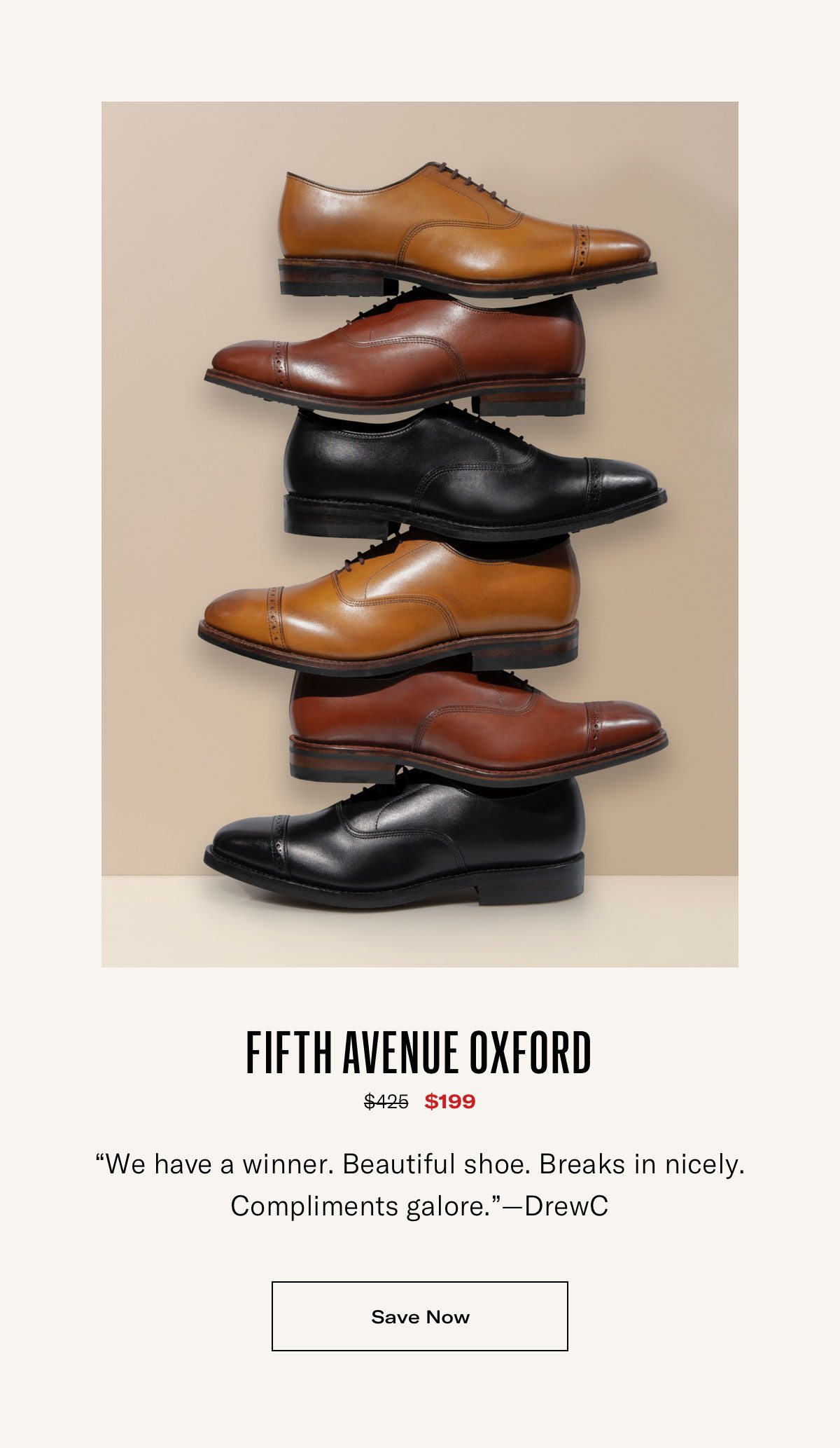 Click Here To Save On The Fifth Avenue Oxford In Seven Colors And Extended Sizes, Regular Price $425, Available For $199 During Black Friday Sale