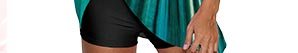 Ombre Print Wide Strap Swimdress and Shorts 
