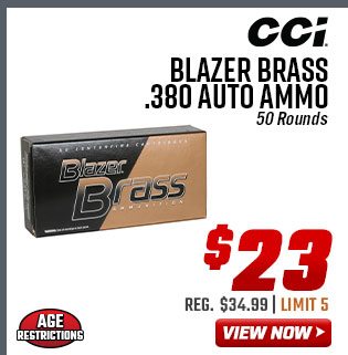 CCI Blazer Brass .380 Auto Ammo