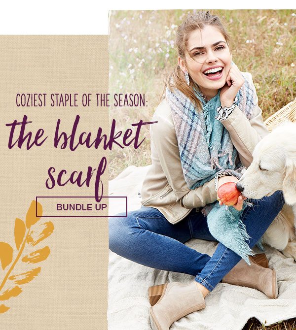 Coziest staple of the season. The blanket scarf. Bundle up.