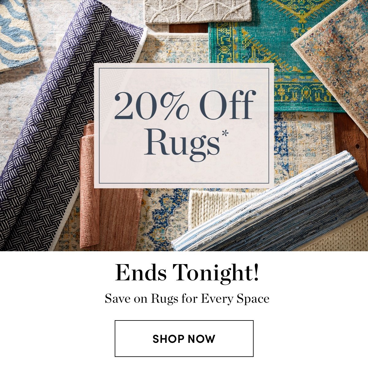 20 percent off rugs - ends tonight