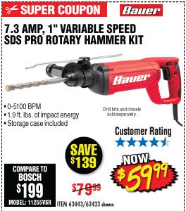 View 1 in. SDS Variable Speed Pro Rotary Hammer Kit