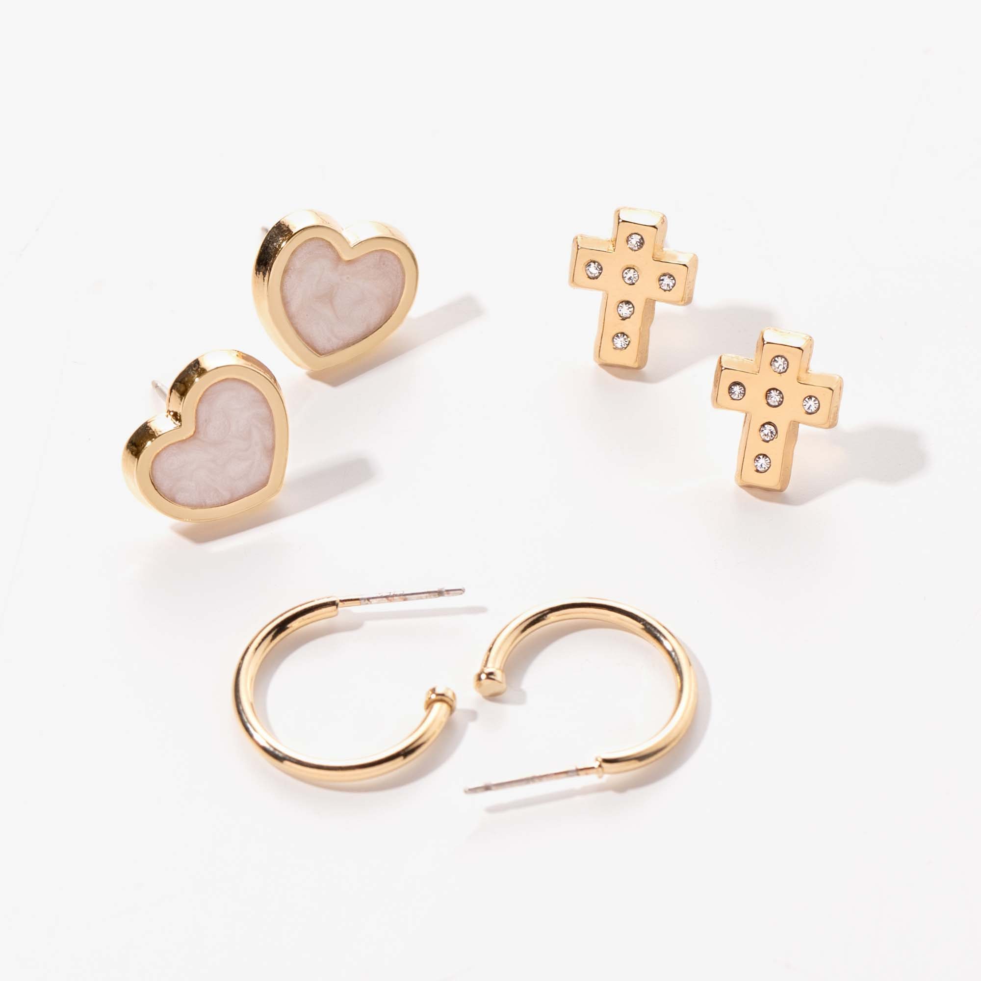 Image of Faith + Love Earrings, Set of 3