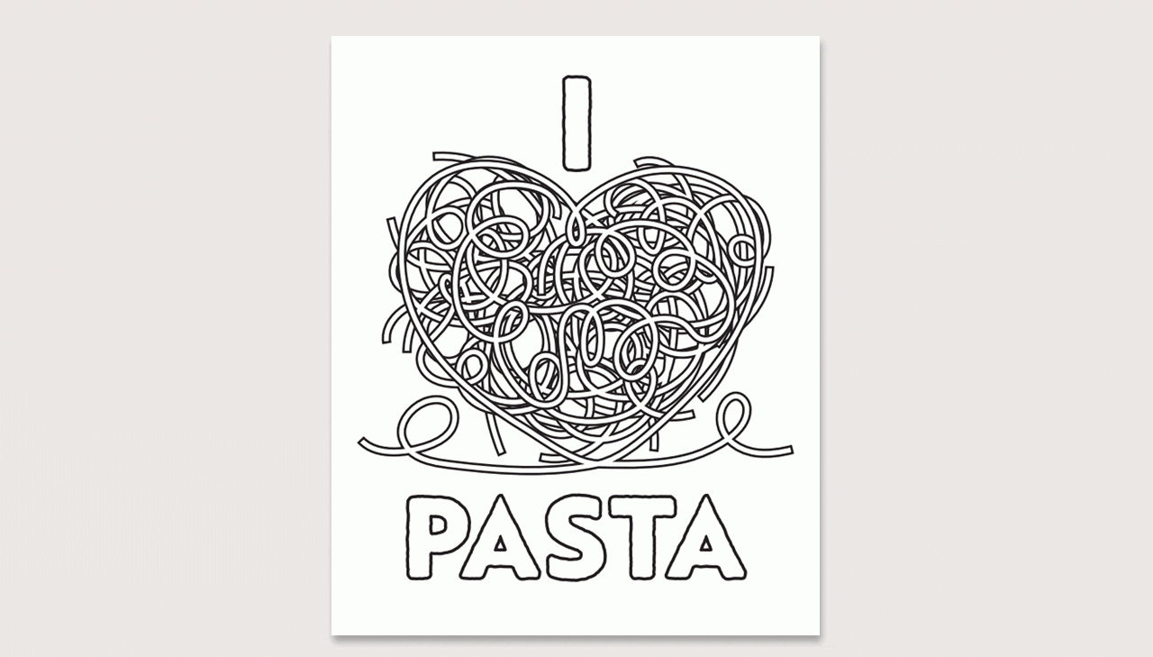 Pasta Coloring Page