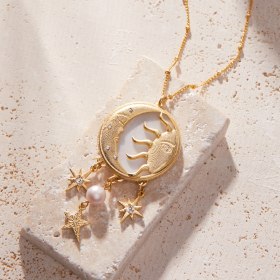 Moon and Sun Multicharm Necklace