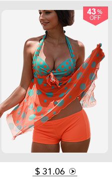 Asymmetric Hem Padded Open Back Printed Tankini Set