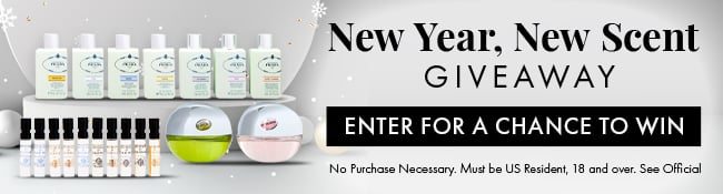 New Year, New Scent Giveaway. Enter for a chance to win. No purchase Neccesary. Must be US Resident, 18 and over. See official