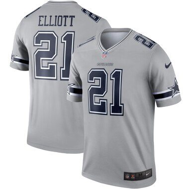 Nike Ezekiel Elliott Dallas Cowboys Gray Inverted Legend Jersey
