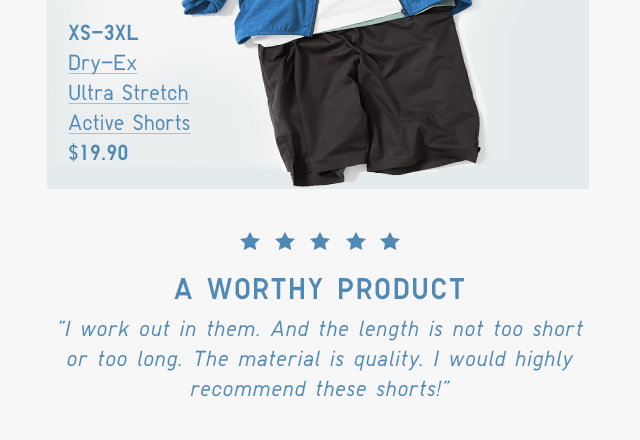 PDP4.1 - MEN DRY-EX ULTRA STRETCH ACTIVE SHORTS