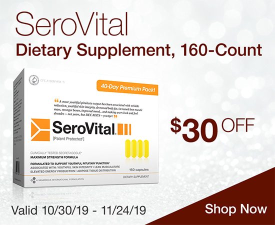 $30 OFF SeroVital Dietary Supplement, 160-Count. Valid 10/30/19-11/24/19. Shop Now