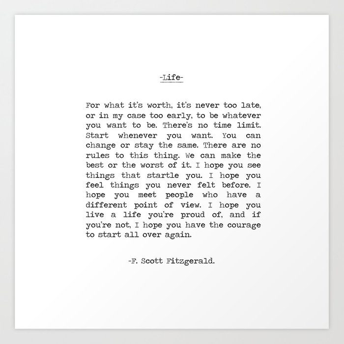 Life quote F. Scott Fitzgerald