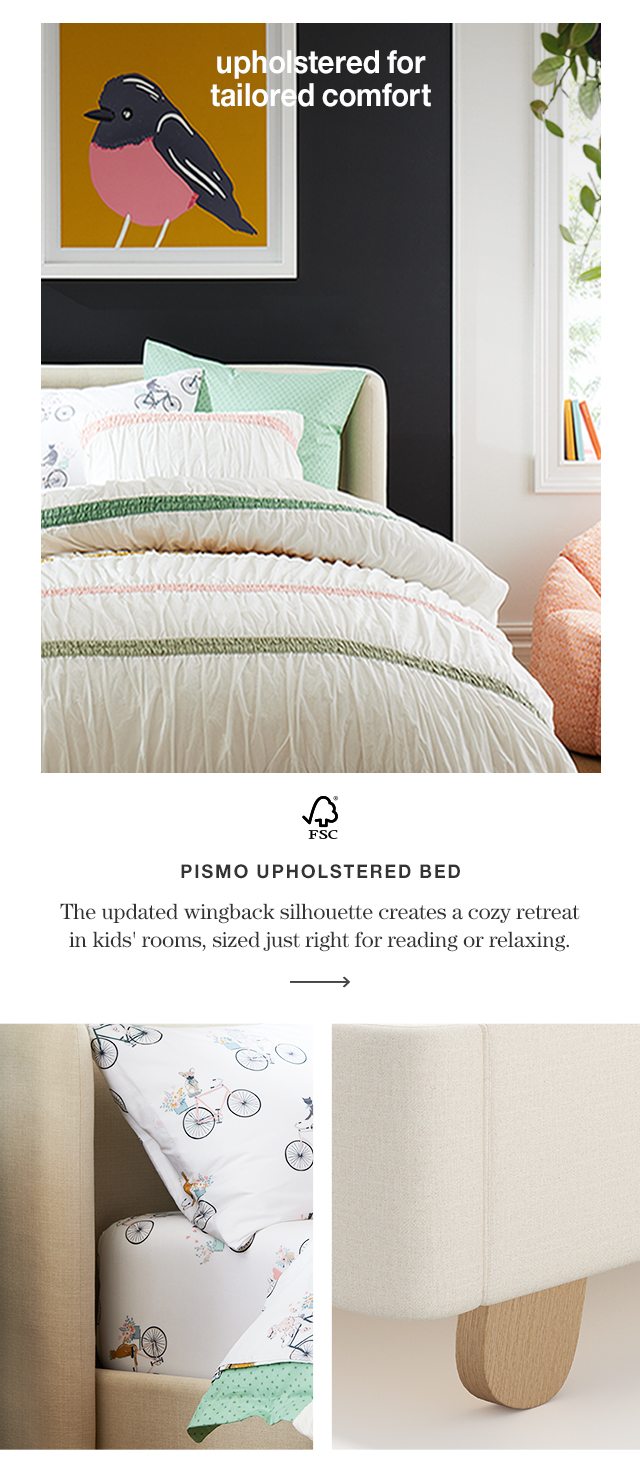 Pismo Natural Upholstered Kids Bed