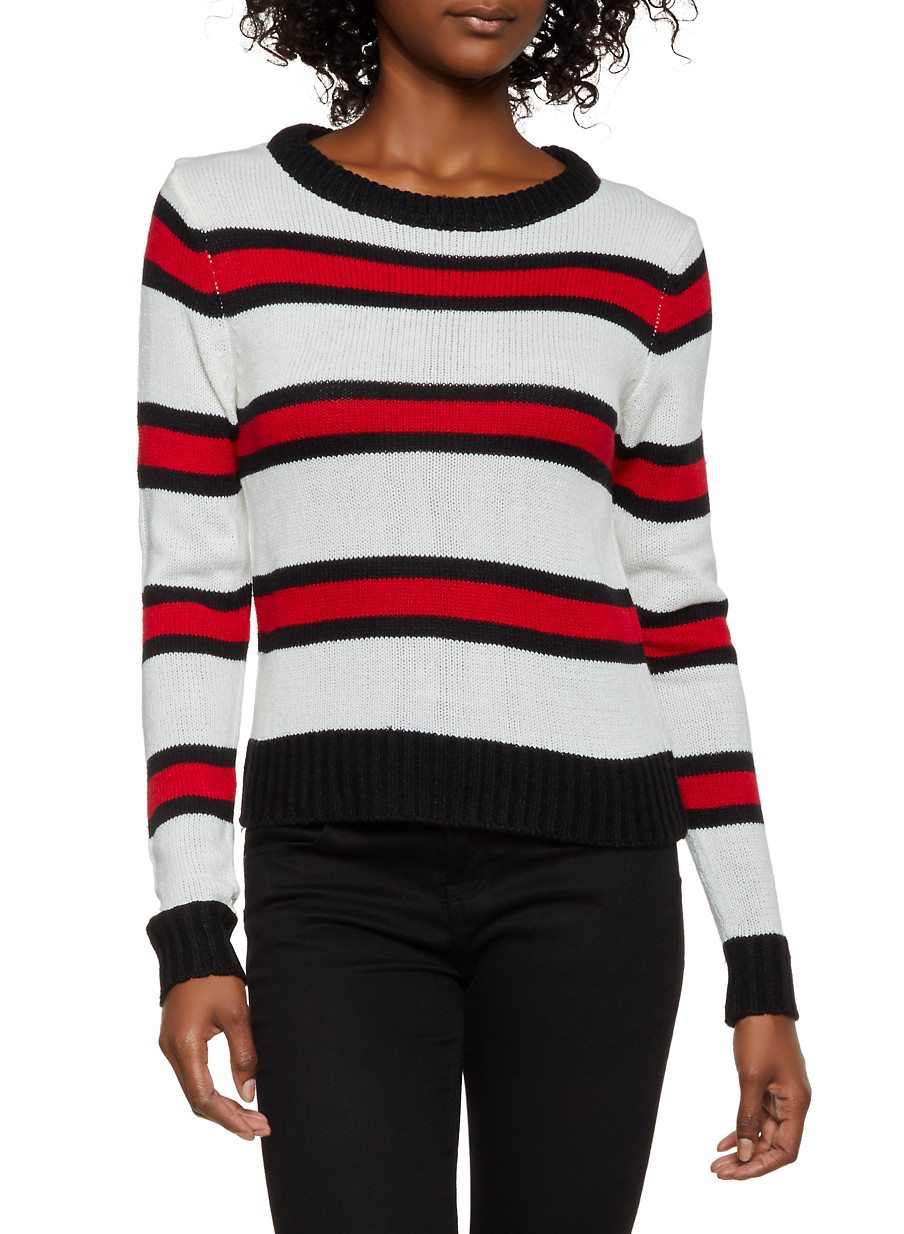 Crew Neck Striped Sweater