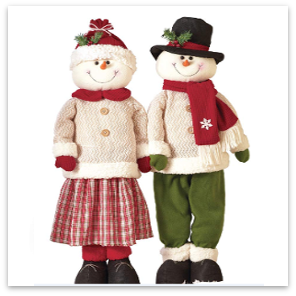 Adorable snow people are bundled up and ready to decorate your home this holiday season.