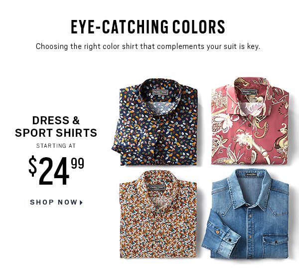 Dress & Sport Shirts Starting at $24.99 - Shop Now