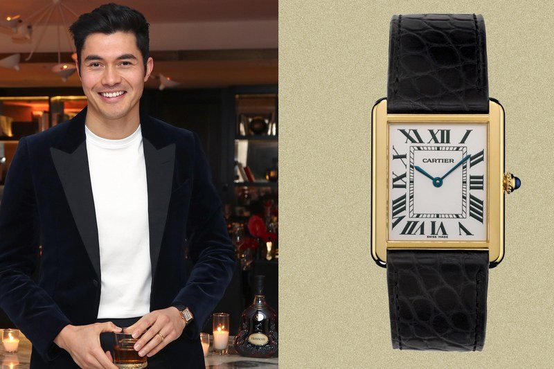 Henry Golding and a Cartier Tank watch