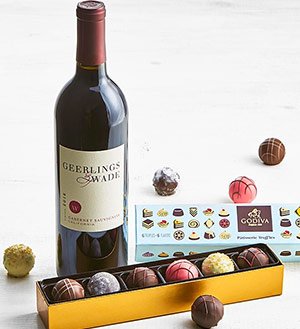 Godiva Patisserie Truffles Box & Cabernet Wine SHOP NOW