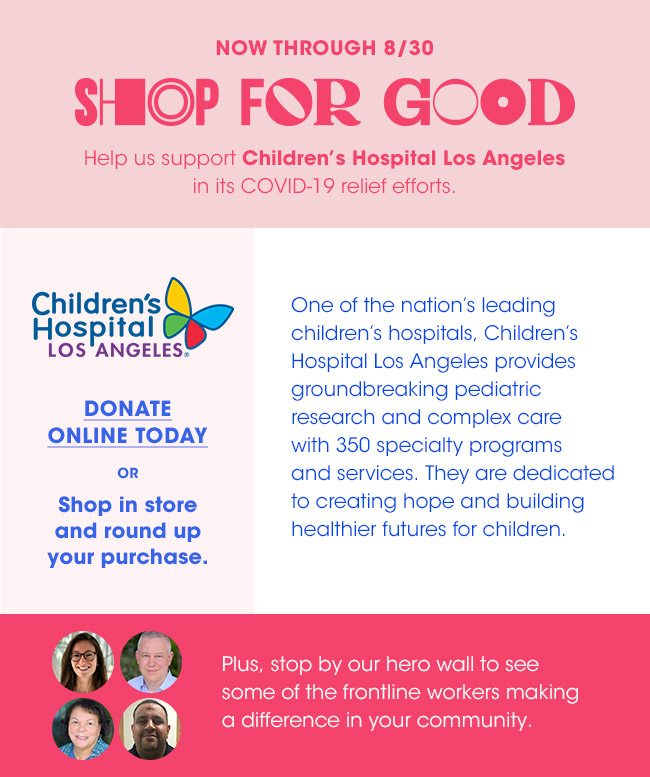 Shop for good- donate online today