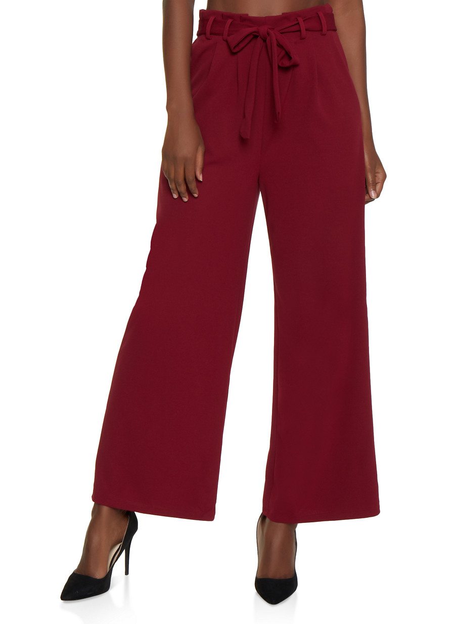 Wide Leg Tie Waist Pants