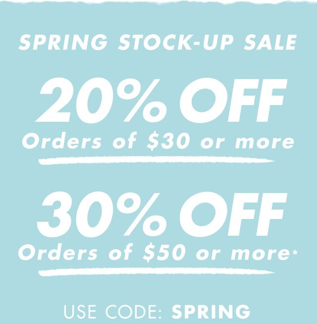 spring stock-up sale