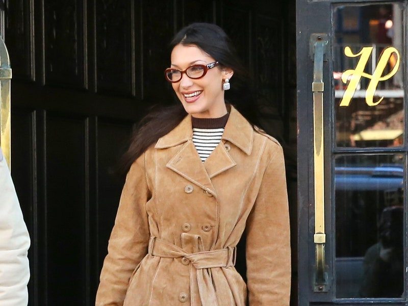 Bella Hadid is spotted in a tan jacket and pants with striped shirt in New York City.Pictured: bella hadidRef: BLU_S8079511 121224 NON-EXCLUSIVEPicture by: Christopher Peterson / SplashNews.comSplash News and PicturesUSA: 310-525-5808 UK: 020 8126 1009eamteam@shutterstock.comWorld Rights