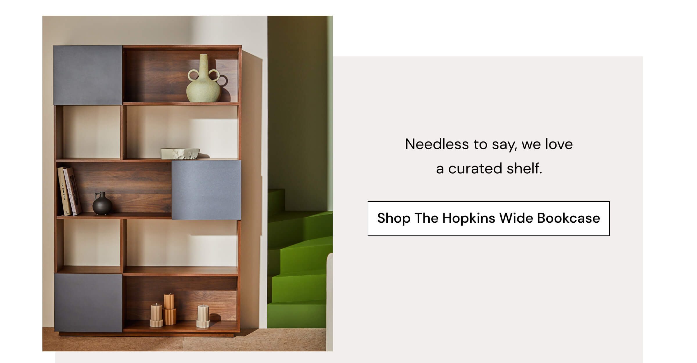 Shop The Hopkins Wide Bookcase