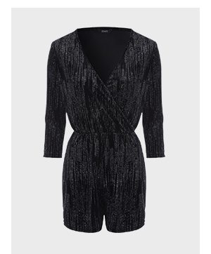 Womens ENVY Glitter Wrap Playsuit