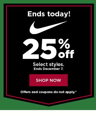 25% off nike. shop now.