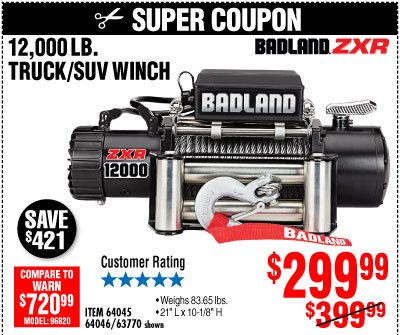 View 12000 lbs. Off-Road Vehicle Electric Winch with Automatic Load-Holding Brake