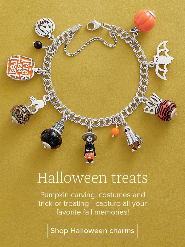 Halloween treats - Pumpkin carving, costumes and trick-or-treating—capture all your favorite fall memories! Shop Halloween charms