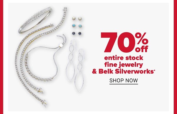 Daily Deals - 70% off entire stock fine jewelry & Belk Silverworks. Shop Now.
